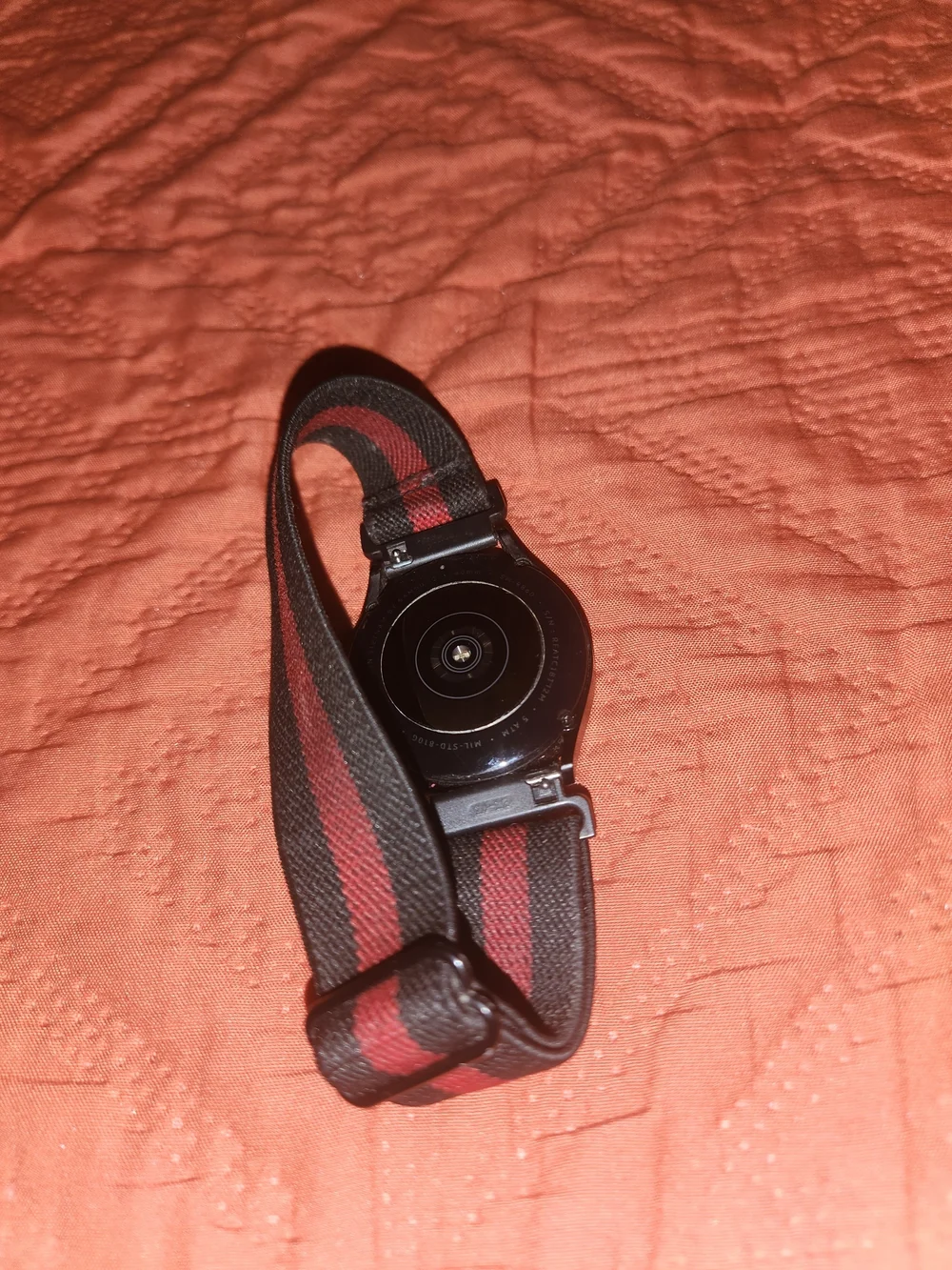 Samsung Galaxy Smartwatch 6 Classic with Black and Red Nylon Strap
